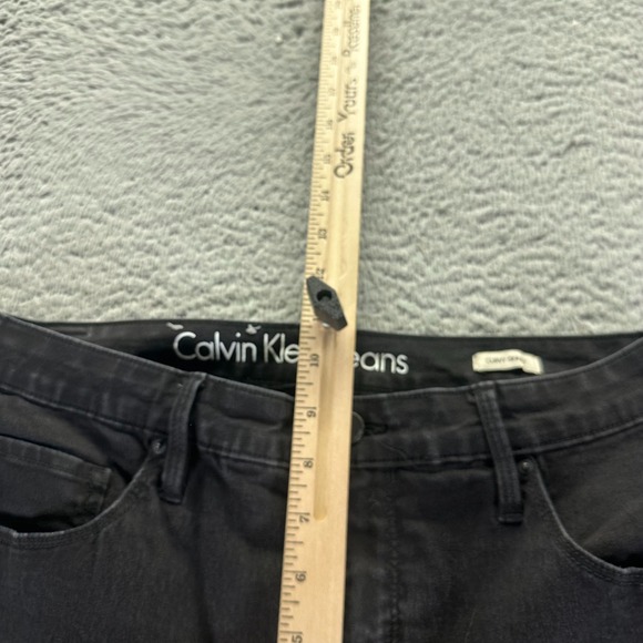 Calvin Klein Jeans Women 14 Black Cotton Denim Skinny Leg Curvy Stretch Workwear - Picture 5 of 11